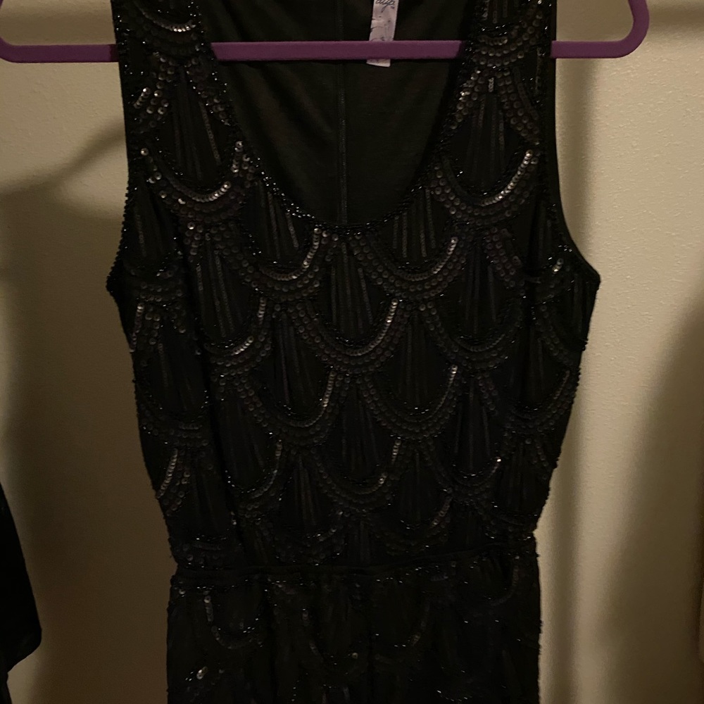Black beaded romper
